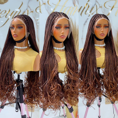 13x4 Brown Spiral Braids