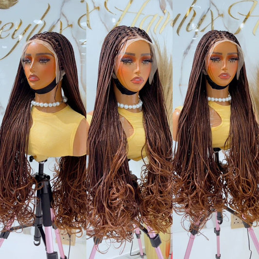 13x4 Brown Spiral Braids