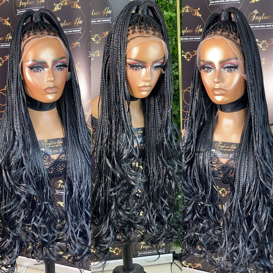 13x4 Spiral Full Frontal Braided Wig
