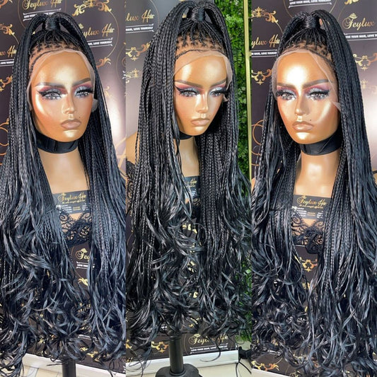 13x4 Spiral Full Frontal Braided Wig