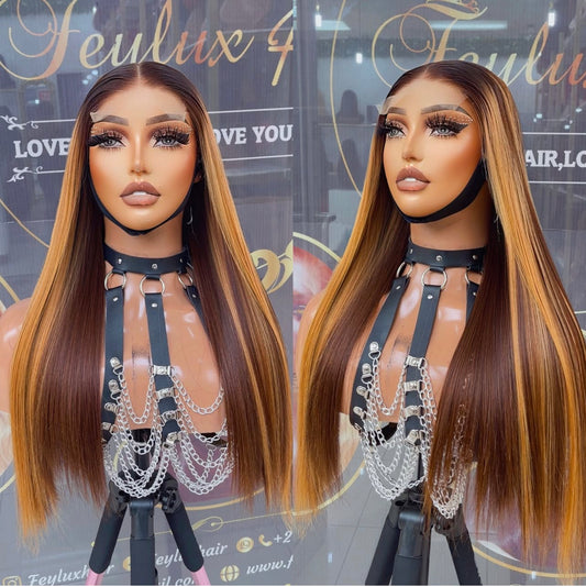 22” Glueless DD Highlight Straight Wig